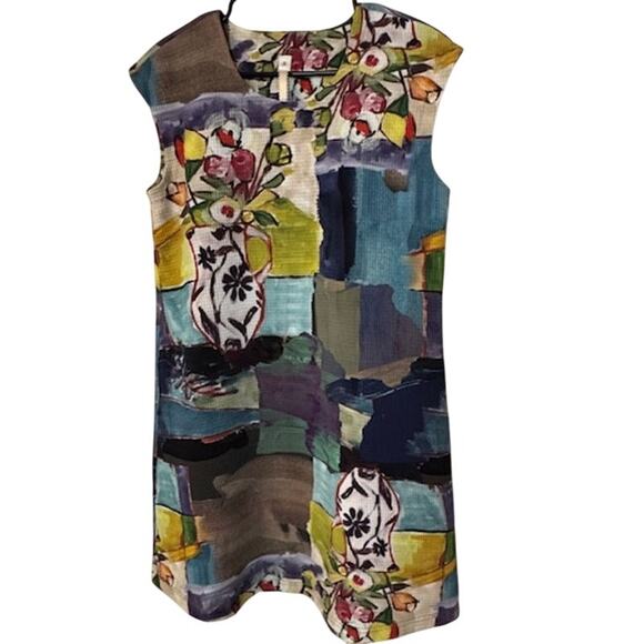NWOT Uncle Frank Mini Dress Art To Wear Floral Abstract S - Picture 2 of 7